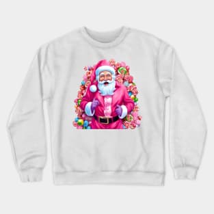 Pink Christmas Santa Claus Candy Shop Crewneck Sweatshirt